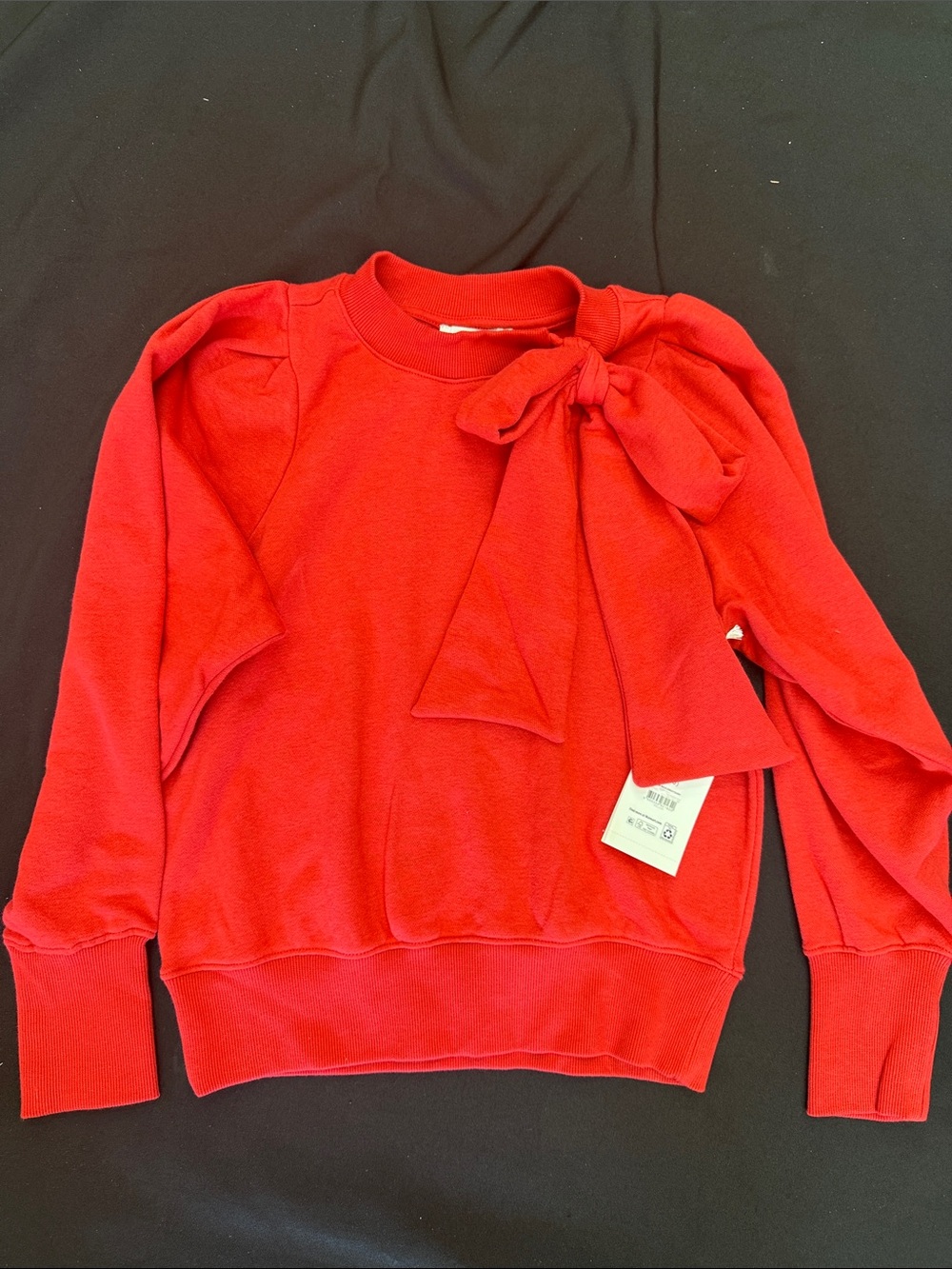 NWT Free Assembly Women’s Red Bow neck sueded terry red sweatshirt size medium